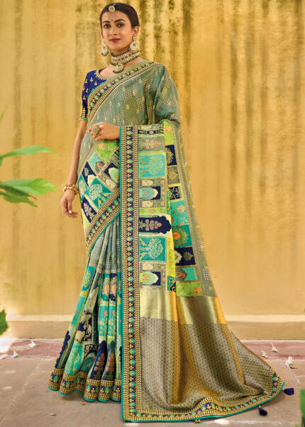 Blue Woven Banarasi Silk Saree