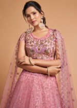 Blush Pink Lehenga Choli with Embroidery Work