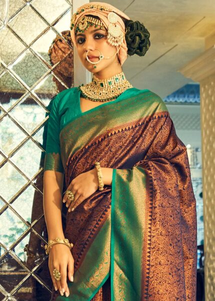 Brown Kanjivaram Saree