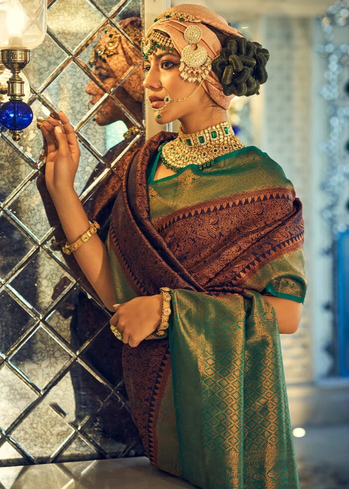 Brown Kanjivaram Saree