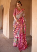 Brown Patola Silk Saree