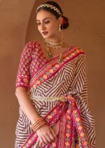 Brown Patola Silk Saree