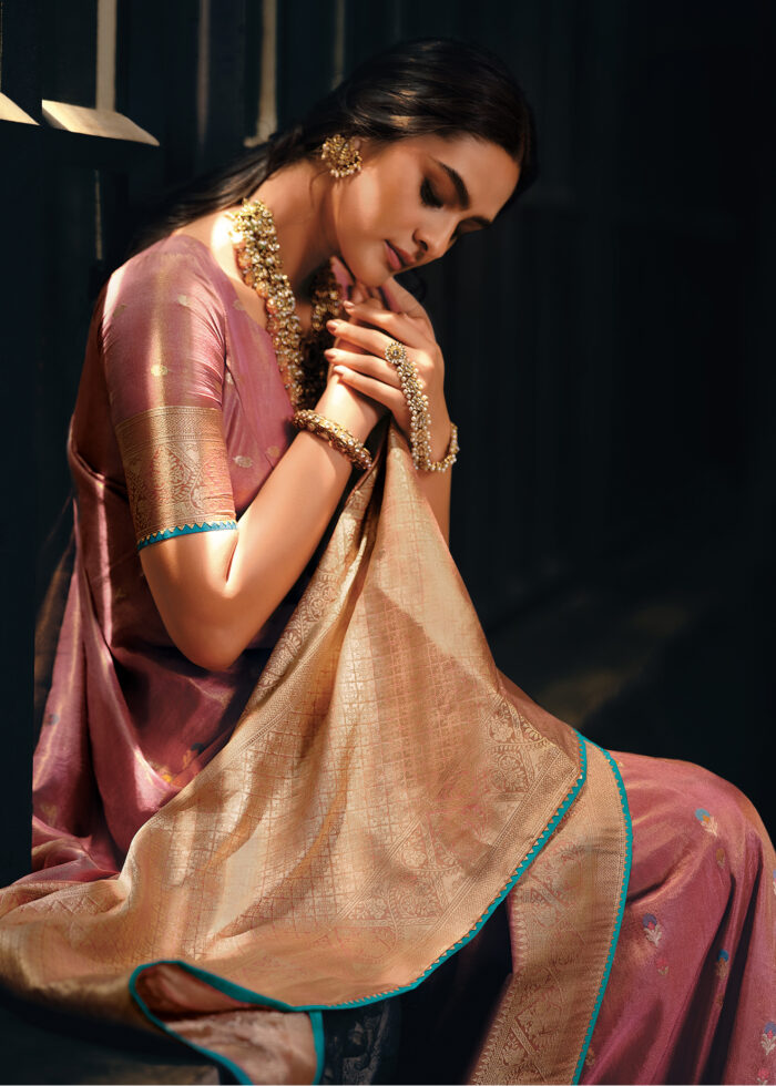 Contessa Pink Tissue Silk Saree