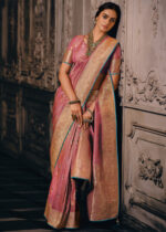 Contessa Pink Tissue Silk Saree