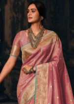 Contessa Pink Tissue Silk Saree