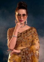 Copper Brown Designer Saree