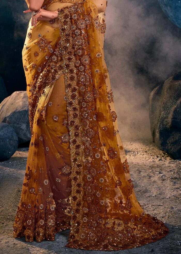 Copper Brown Designer Saree