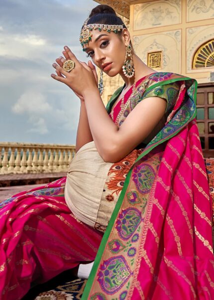 Dark Pink Patola Saree