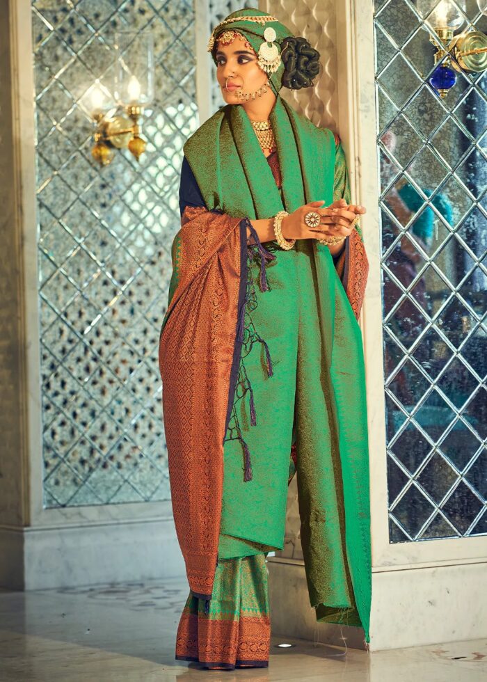 Emerald Green Kanjivaram Saree