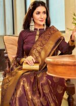 Golden Wine Kanjivaram Saree