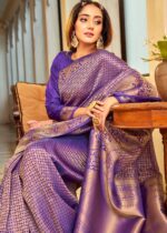 Grape Purple Kanjivaram Saree