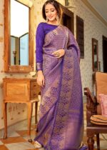 Grape Purple Kanjivaram Saree