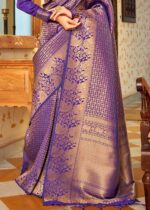 Grape Purple Kanjivaram Saree