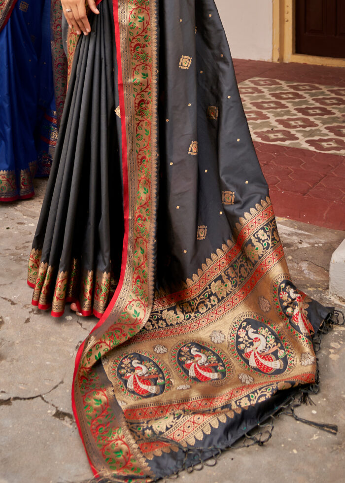 Gray Banarasi Silk Saree