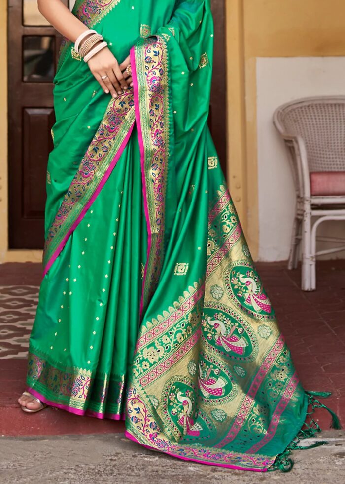 Green Banarasi Silk Saree