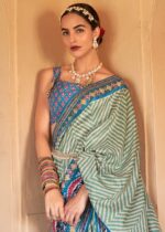 Green & Blue Patola Silk Saree