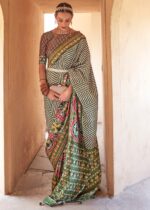 Olive Green Patola Saree