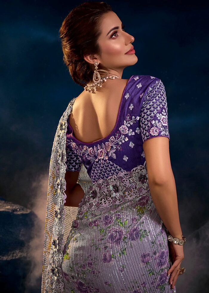 Indigo Purple Designer Saree