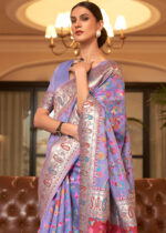 Lavender Kashmiri Jamawar Saree