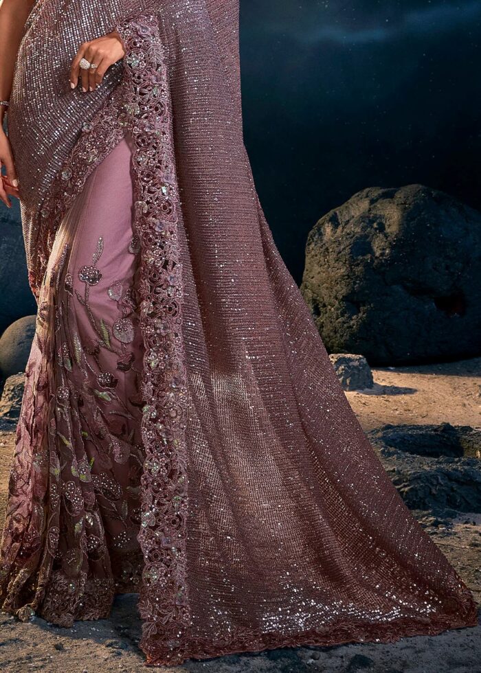 Lilac Purple Designer Saree