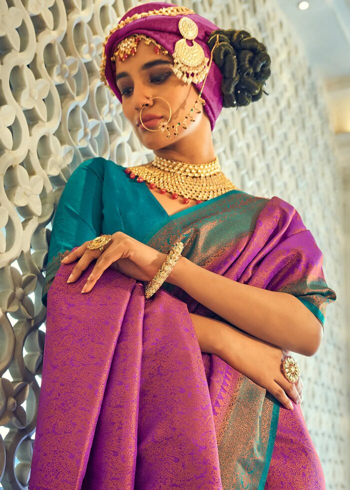 Magenta Pink Kanjivaram Saree