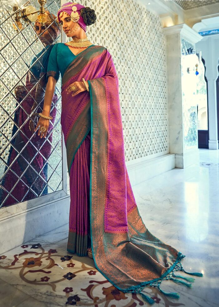 Magenta Pink Kanjivaram Saree