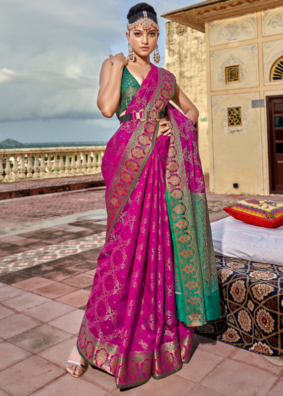 Magenta Pink Patola Saree