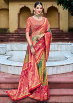 Multicoloured Banarasi Silk Saree