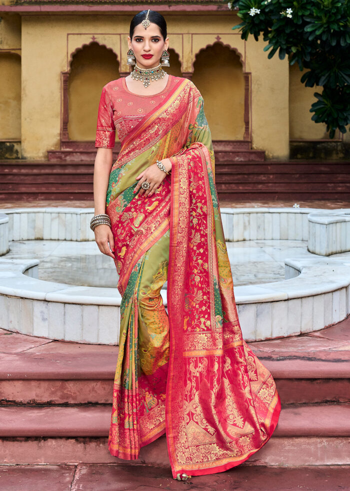 Multicoloured Banarasi Silk Saree