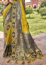 Mustard Yellow Banarasi Saree