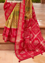 Mustard Yellow Patola Silk Saree