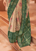 Pale Brown Patola Silk Saree