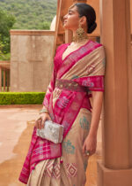 Pale Brown Patola Saree