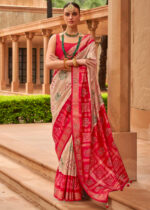 Pale Brown Patola Saree