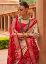 Pale Brown Patola Saree