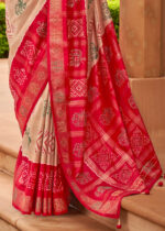 Pale Brown Patola Saree