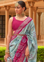 Pastel Blue Patola Saree