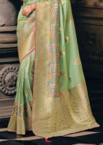 Pastel Green Tissue Silk Saree