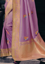 Pastel Violet Tissue Silk Saree