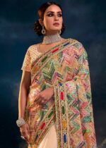 Peach Designer Saree