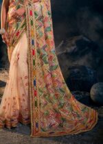 Peach Designer Saree