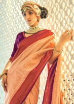 Peachy Pink Kanjivaram Saree