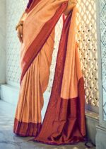 Peachy Pink Kanjivaram Saree