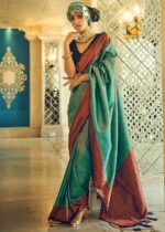 Pine Green Kanjivaram Saree