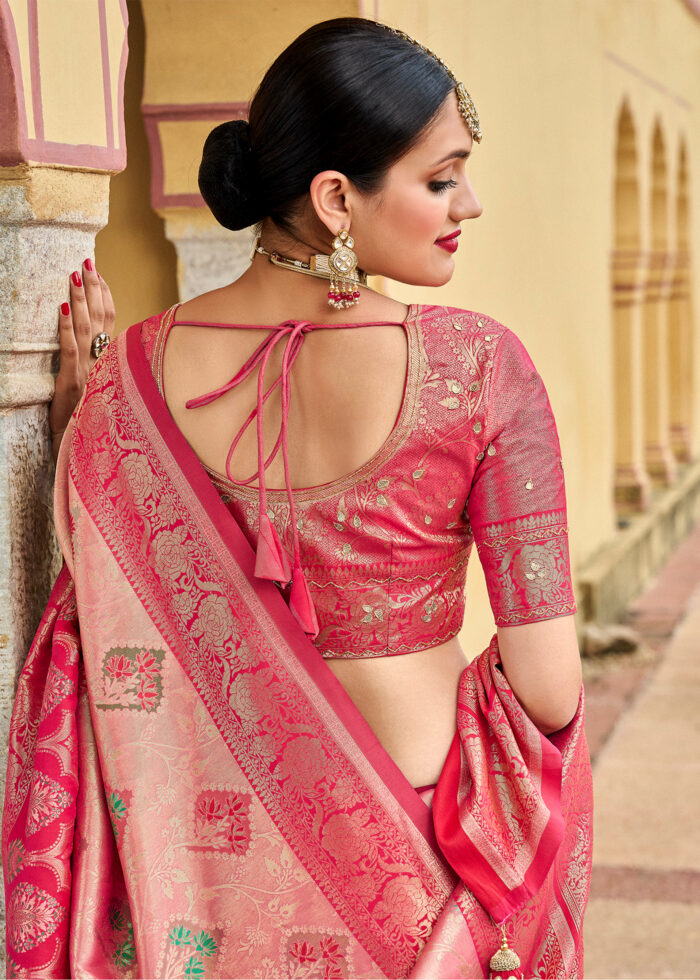 Pink Banarasi Silk Saree