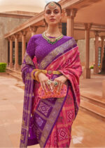 Pink Patola Silk Saree