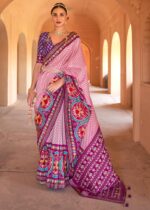 Pink & Purple Patola Silk Saree