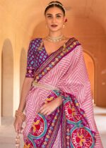 Pink & Purple Patola Silk Saree