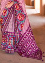 Pink & Purple Patola Silk Saree