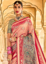 Pink Banarasi Silk Saree